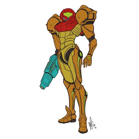 Drawing of Samus Aran with a Jacket [OC].